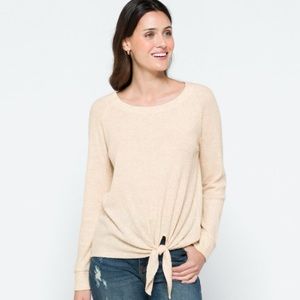 Nine Britton Billie Tie Front Brushed Knit Top